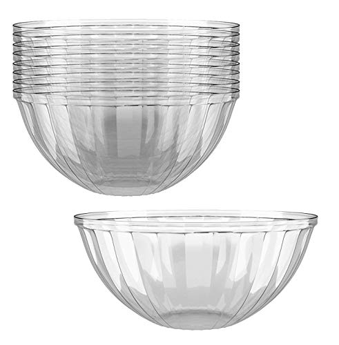 Clear Plastic Serving Bowls for Parties  48 Oz 12 Pack  Round Disposable Serving Bowls  Clear Chip Bowls  Party Snack Bowls  Plastic Candy Dish  Salad Serving Containers  Large Candy Bowls