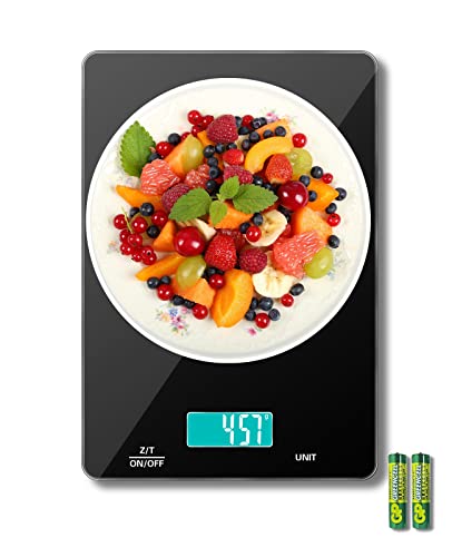 MOMMED Kitchen Scale Digital Food Scale 33lb15kg Food Scales Digital Weight Grams and Oz 6 Units LCD Display Kitchen Scales Digital Weight Easy Clean Tempered Glass 2 AAA Batteries Include