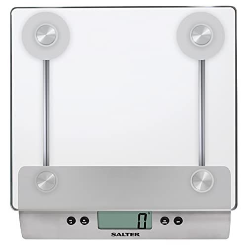 Salter 3003 SSSVDR08EU16 Aquatronic Electronic Glass Kitchen Scale Add  Weigh Function EasytoRead LCD Display Glass Platform 5 kg Max Capacity Measures Liquids and Fluids MetricImperial